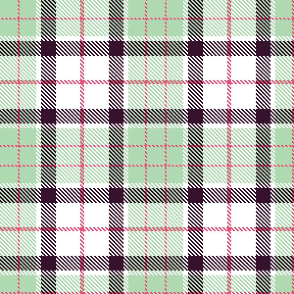 Pastel White Seamless Tartan with Dark Celtic Spring accents Textile Design vector