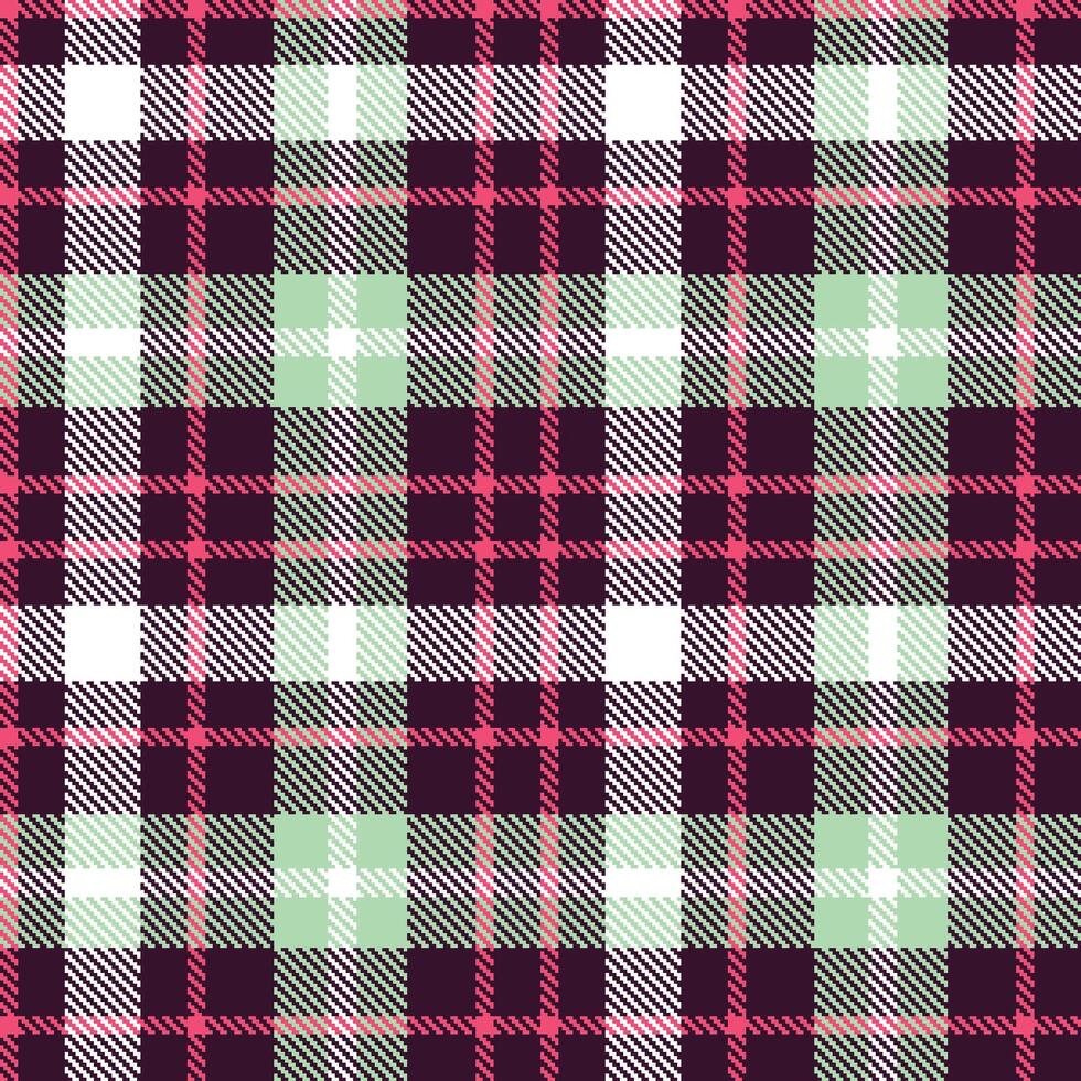 Soft Greek Aubergine Seamless Tartan with Warm Fuchsia Felicity accents Textile Design vector
