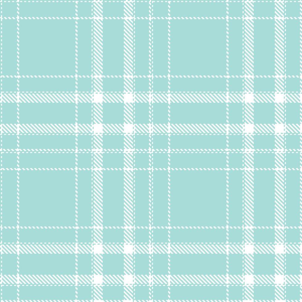 Modern Mellow Aqua Spray and Neon White Seamless Tartan Textile Design vector