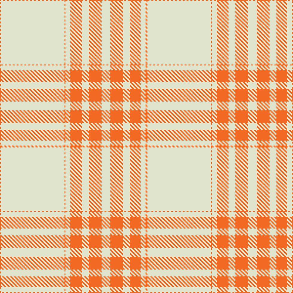 Rustic Blaze Orange Seamless Tartan with Vibrant Aloe Nectar accents Textile Design vector