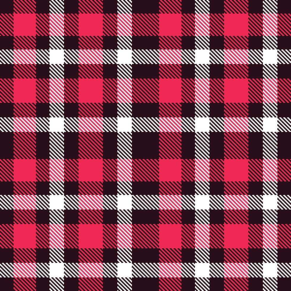 Modern Warm Sepia Black and Muted Strawberry Pop Seamless Tartan Textile Design vector