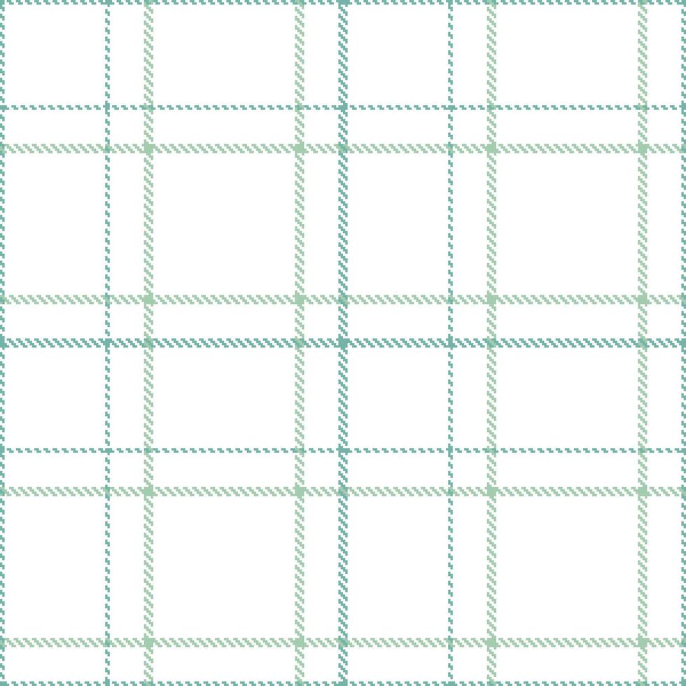 Iridescent White Seamless Tartan with Rich Gulf Stream accents Textile Design vector