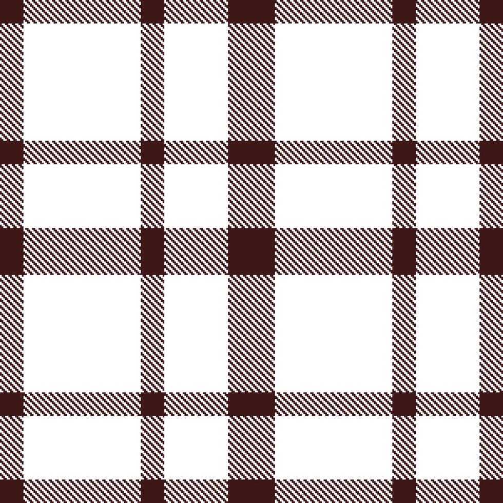 Vivid Dark Sienna Seamless Tartan with Highland White accents Textile Design vector