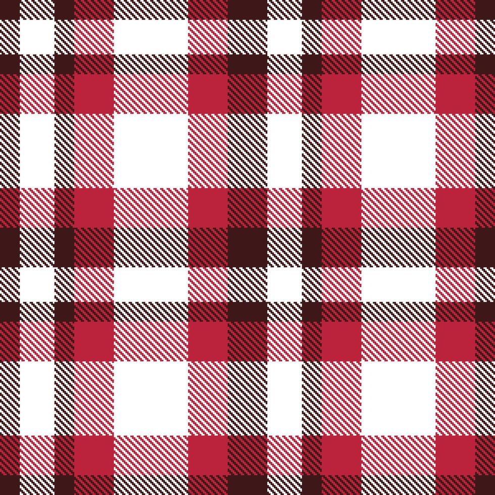 Plaid pattern seamless. Warm Dark Sienna and Deep White Tartan Textile Design. vector