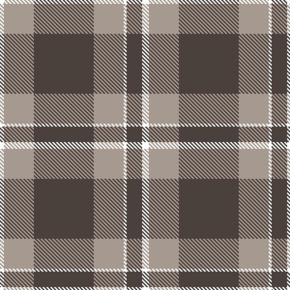 Modern Rustic White and Light Frosted Cocoa Seamless Tartan Textile Design vector