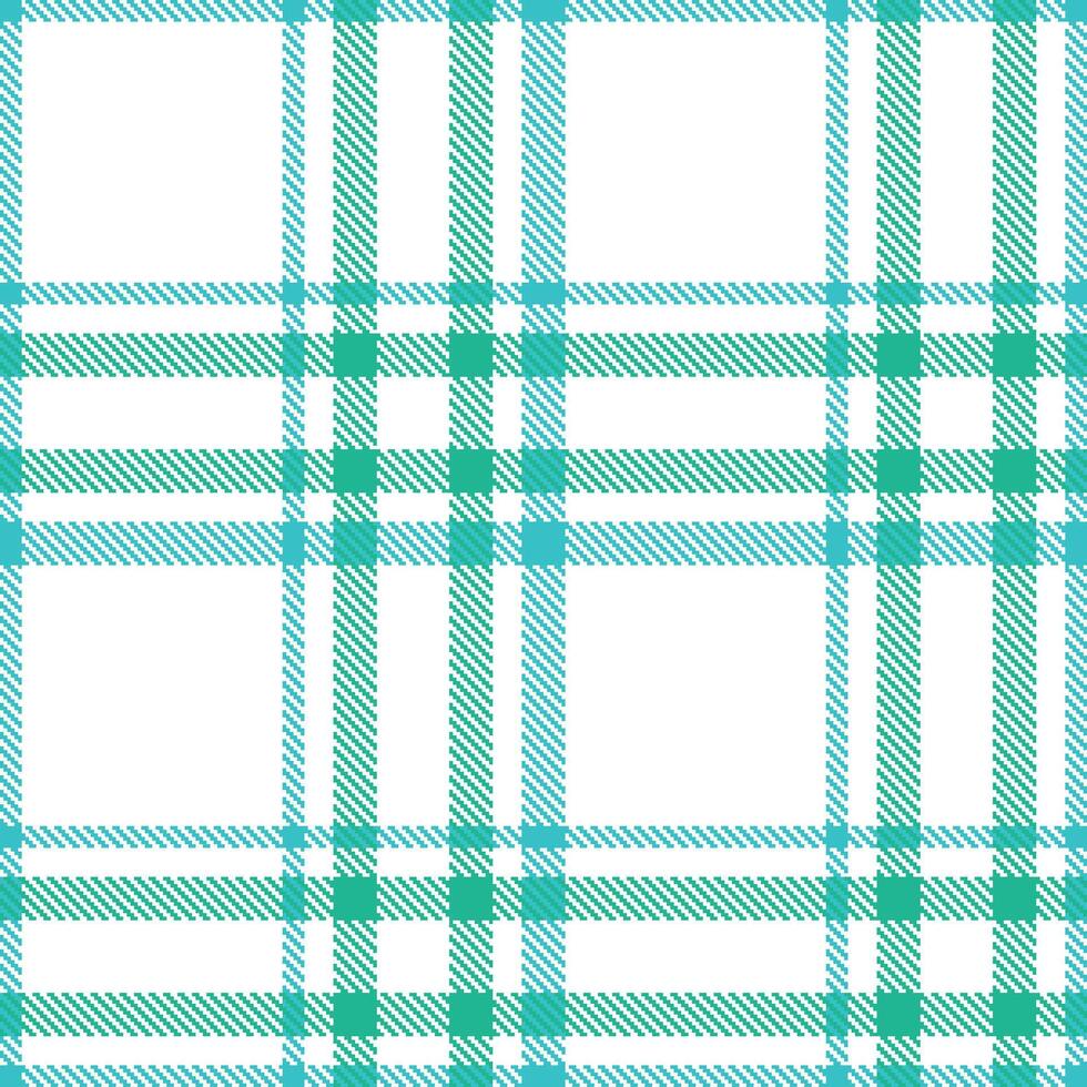 Modern Dusky White and Light Turquoise Surf Seamless Tartan Textile Design vector