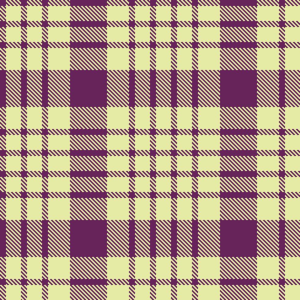 Highland Palatinate Purple Seamless Tartan with Neon Lemon Pepper accents Textile Design vector