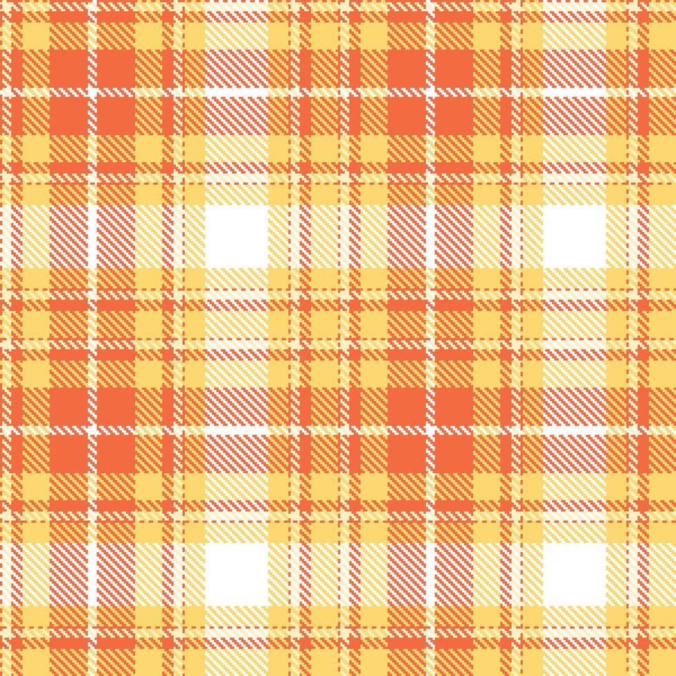 Modern Seamless Tartan featuring Rich Opulent Orange and Muted Hint of Honey Textile Design vector