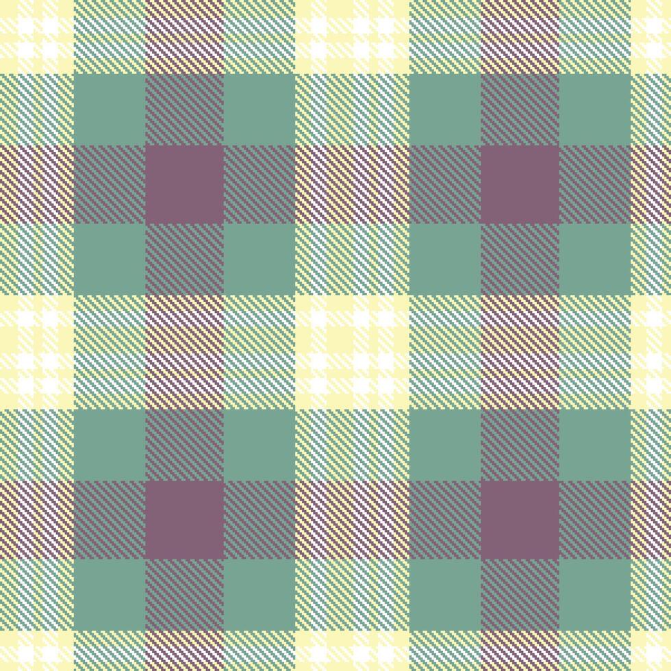 Modern Seamless Tartan featuring Light Golden Hermes and Vivid White Textile Design vector