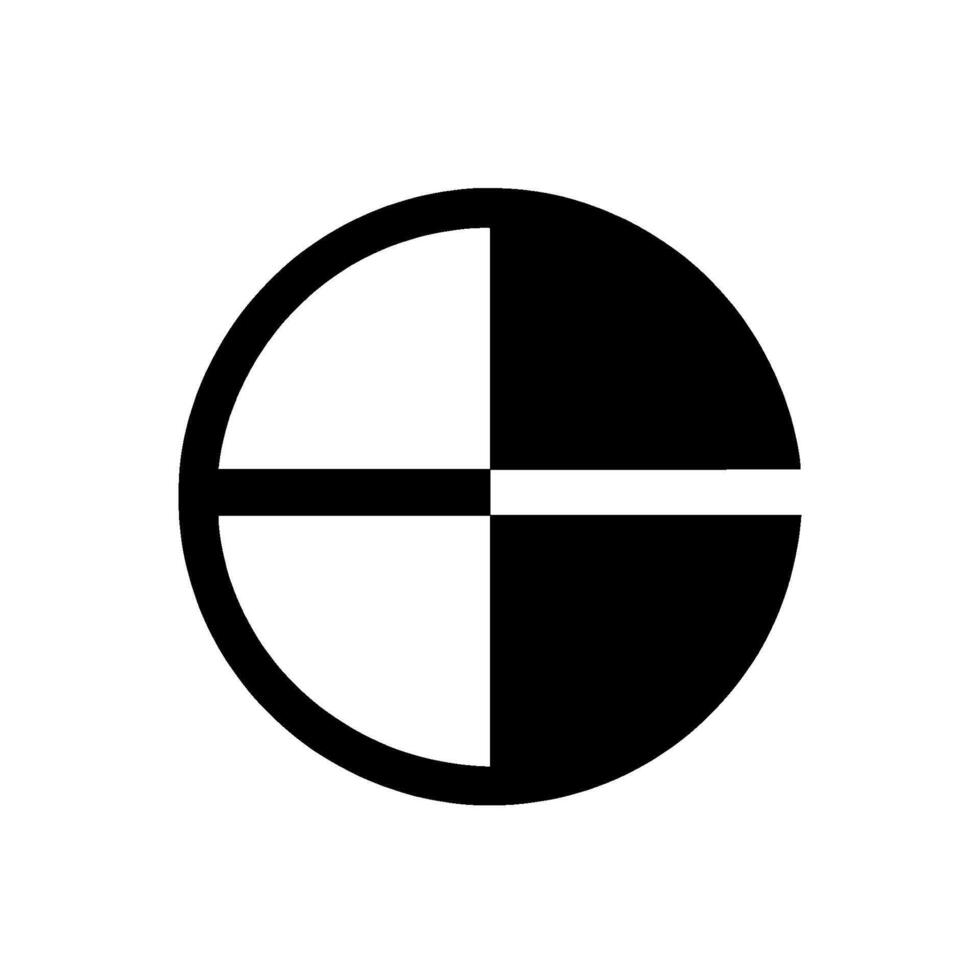 Geometric Black and White Composition Featuring a Divided Circle, Evoking Balance and Contrast. vector