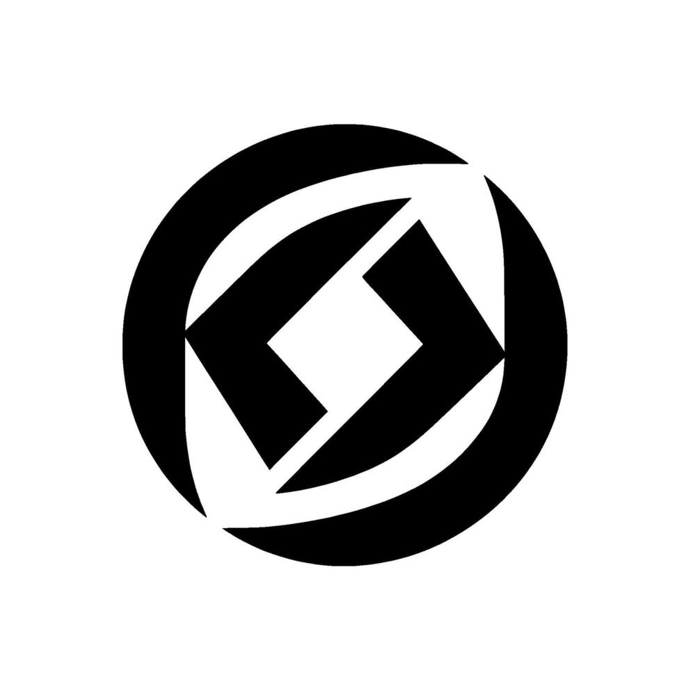 Abstract Black and White Circular Featuring a Geometric Arrow Composition Centered on a White Background, Emphasizing Symmetry and Minimalism. vector