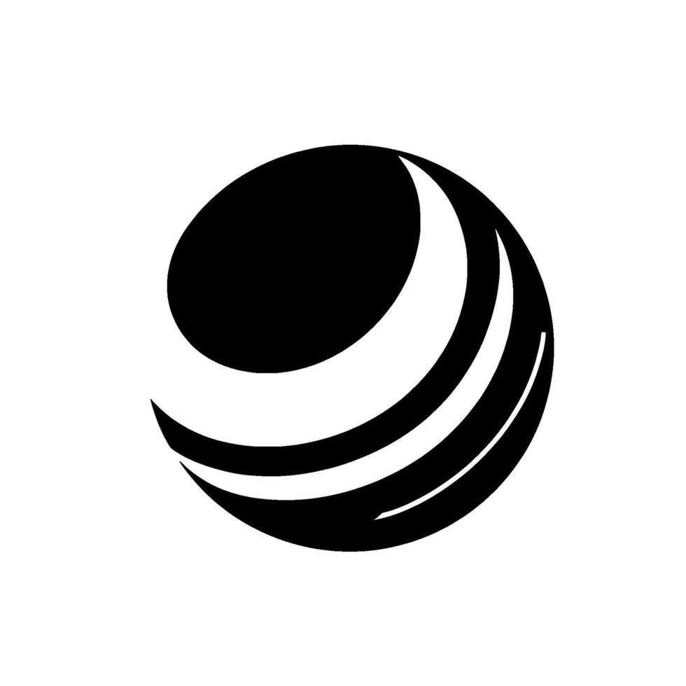Abstract monochrome featuring a stylized spherical shape with curved, contrasting lines, evoking a sense of modernity and simplicity on a white background. vector