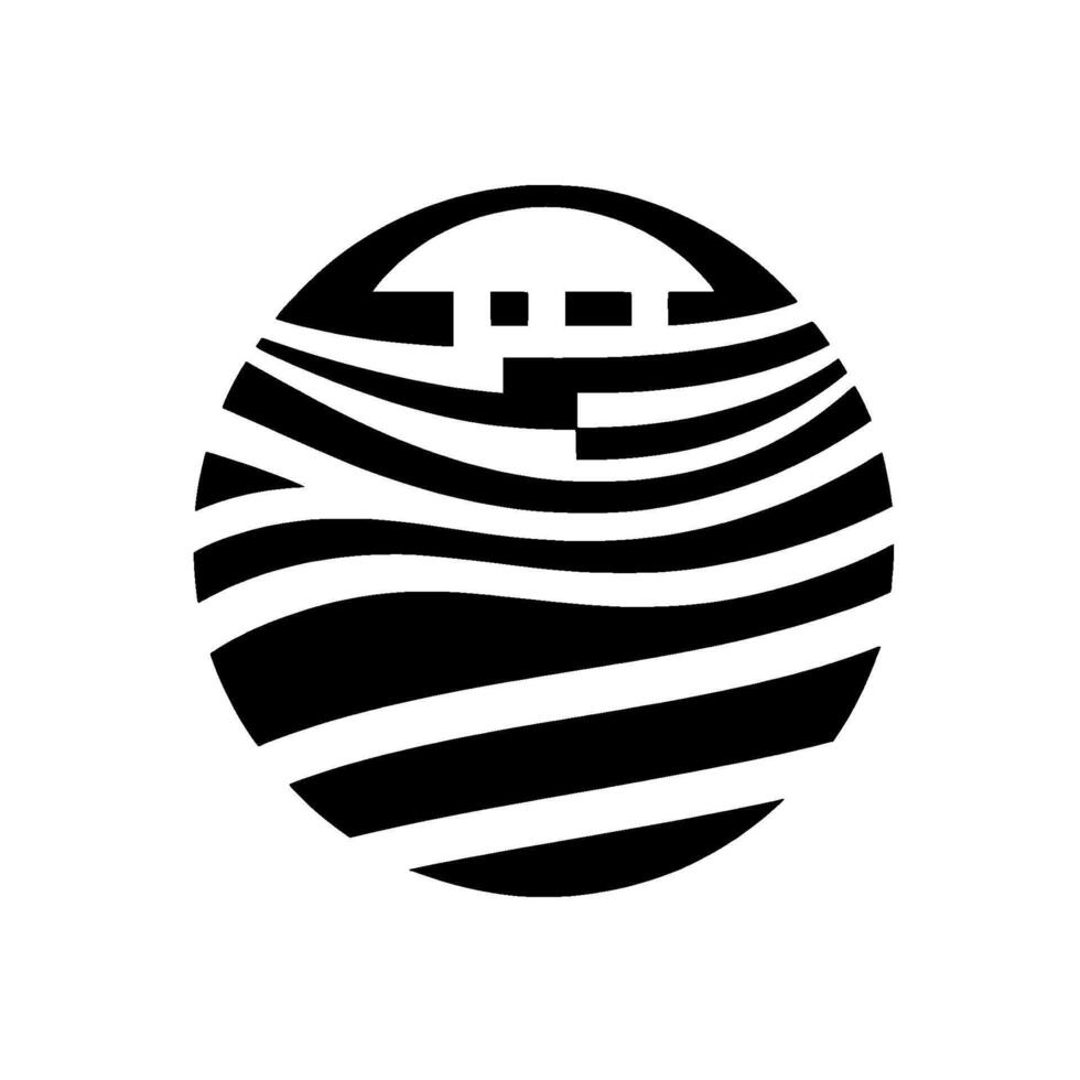 Abstract Representation of a Building within a WavePatterned Sphere, Illustrating Movement and Form. vector