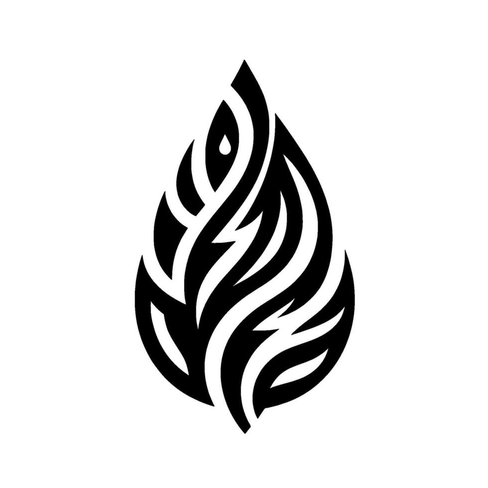 Intricate Black and White TearShaped Featuring Abstract Swirls, Striations, and a DropShaped Element, Set Against a Clean White Background. vector