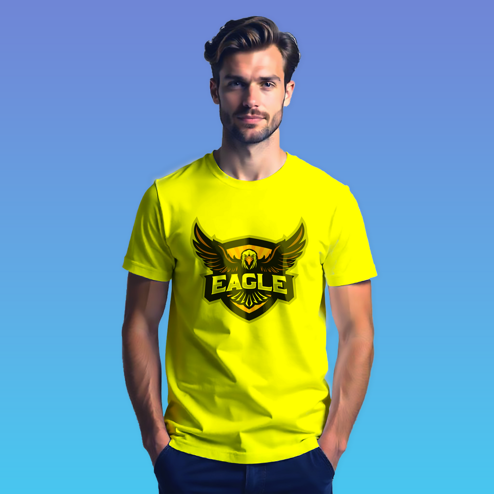 Yellow color Tshirt Mockup with young boy psd