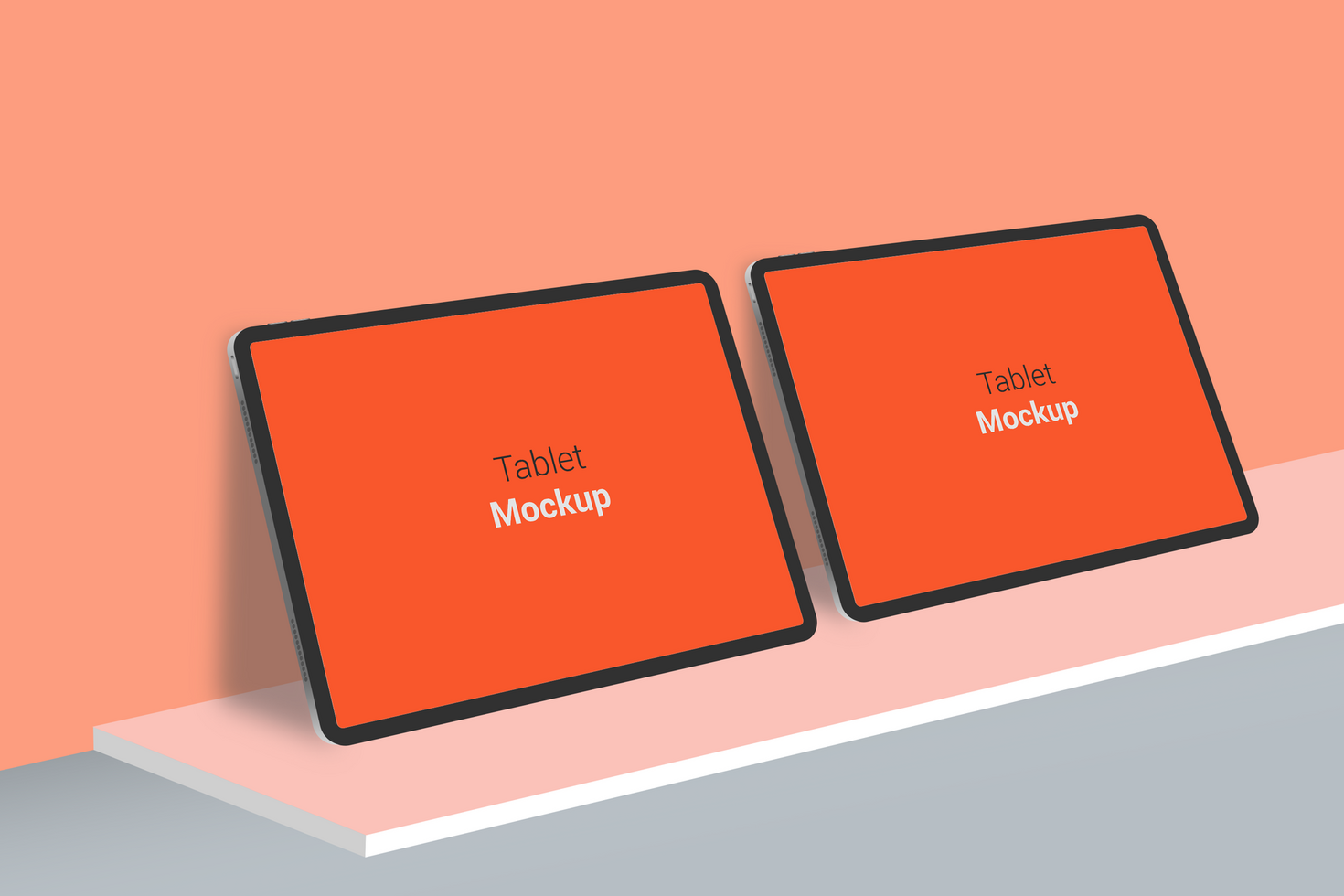 Two Tab in Wall Mockup Template psd