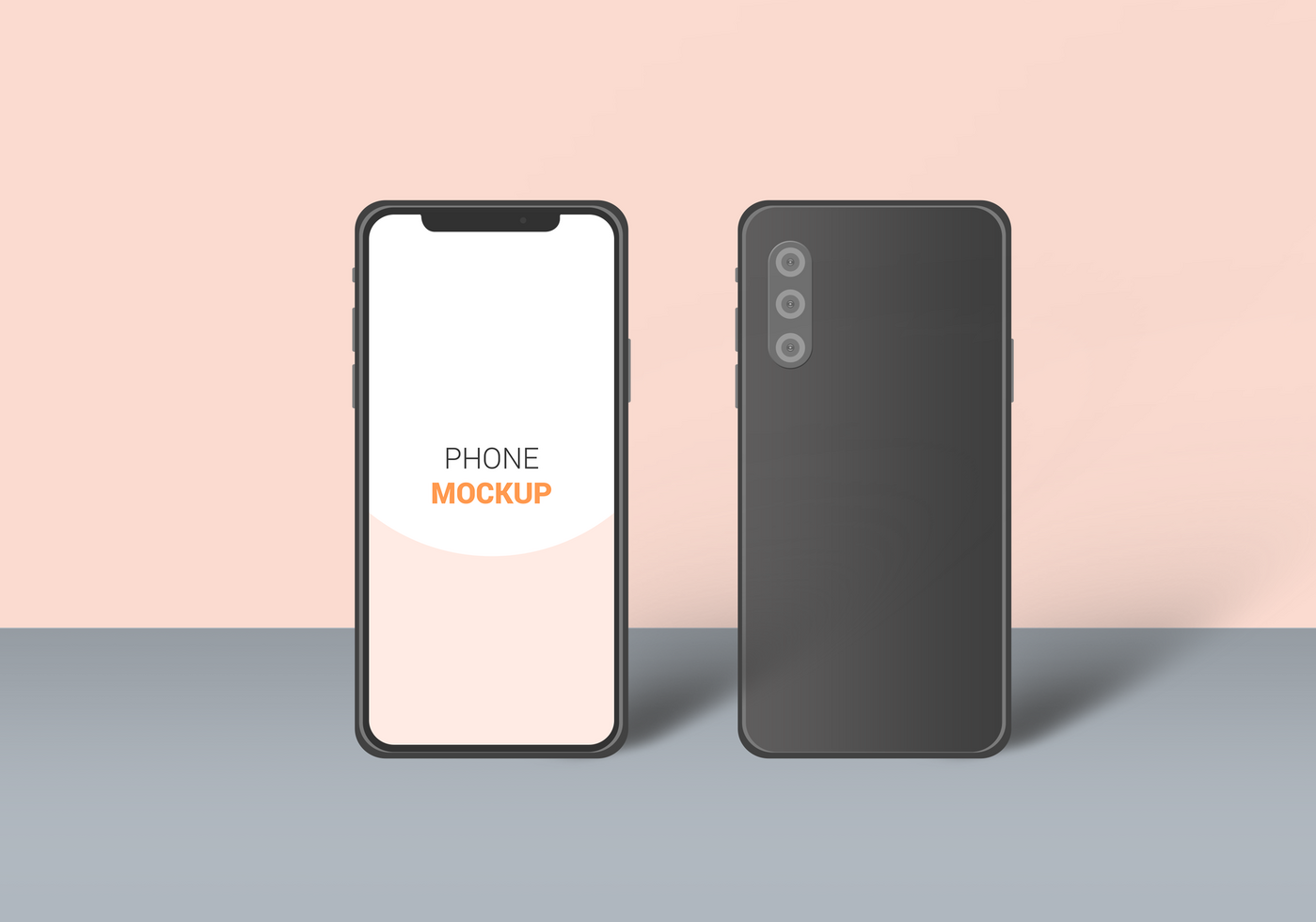 Smart Phone Front and Back Mockup Template psd