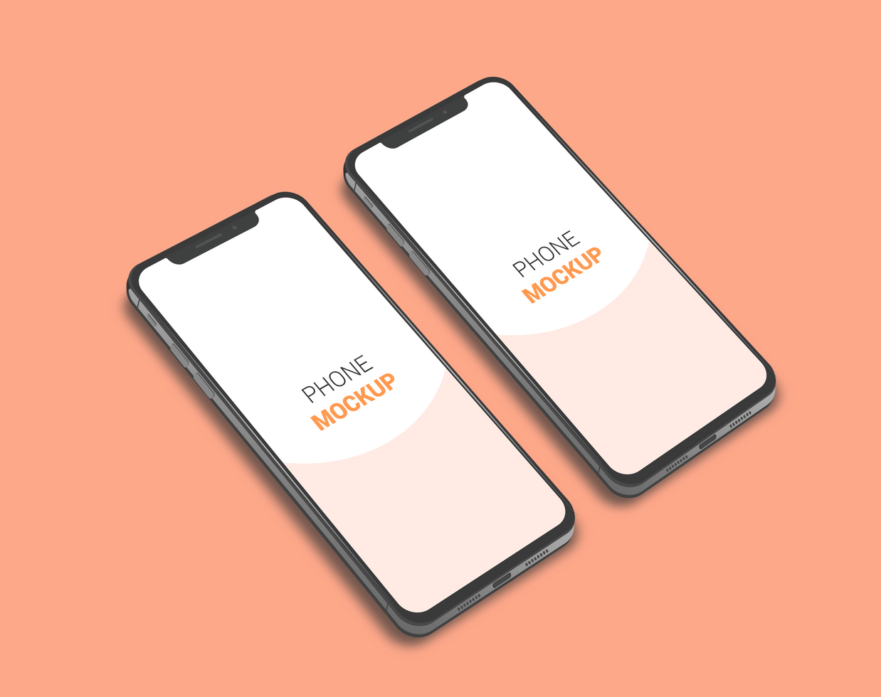 Two Smart Phone Mockup Template psd