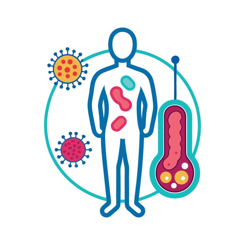 Human Bladder Infections Caused by Bacteria vector
