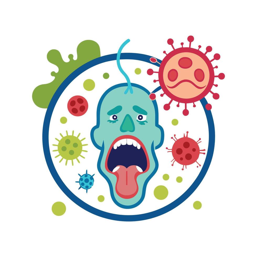 Sinus Infections Caused by Bacteria in Humans vector