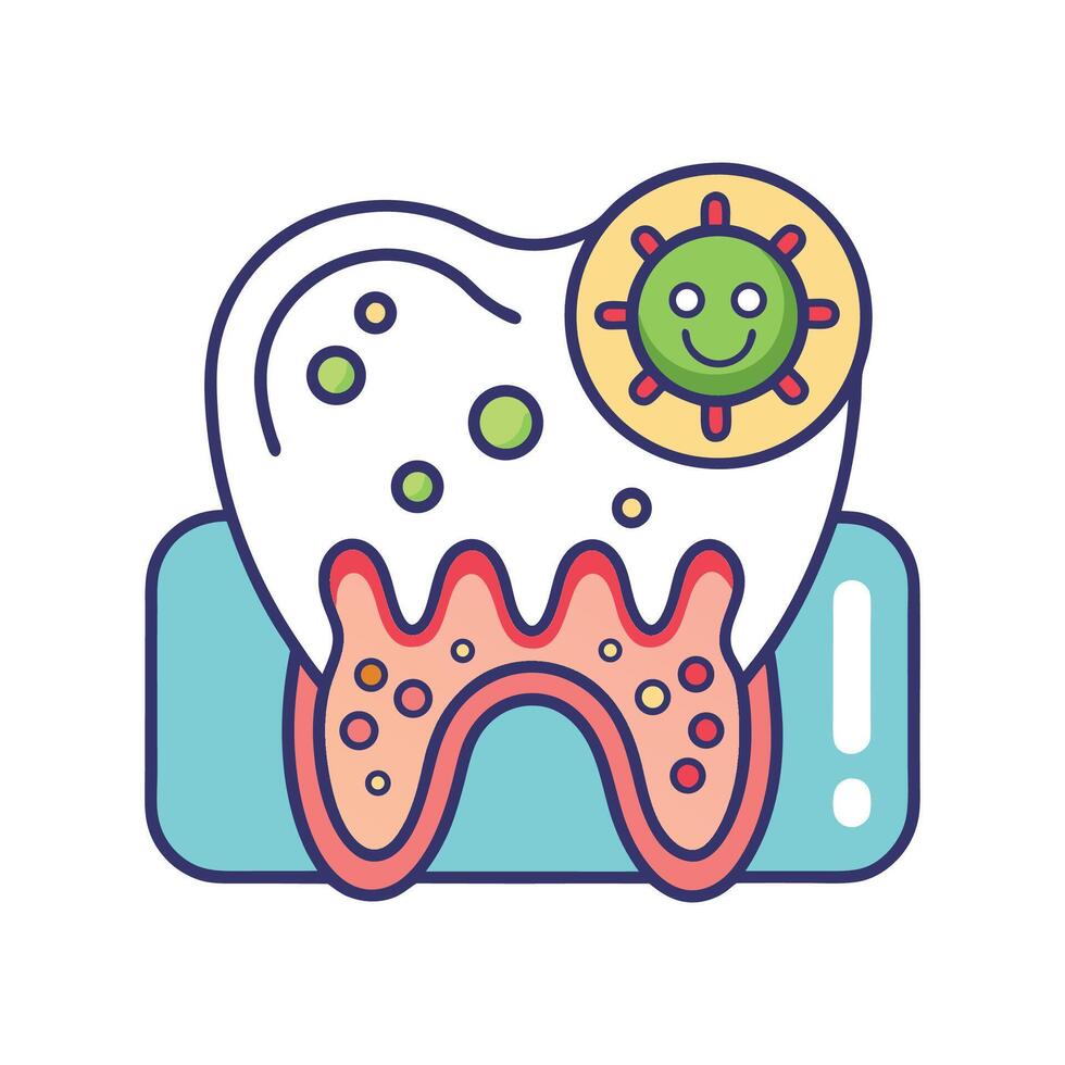 BacteriaInduced Dental Plaque and Tooth Decay vector