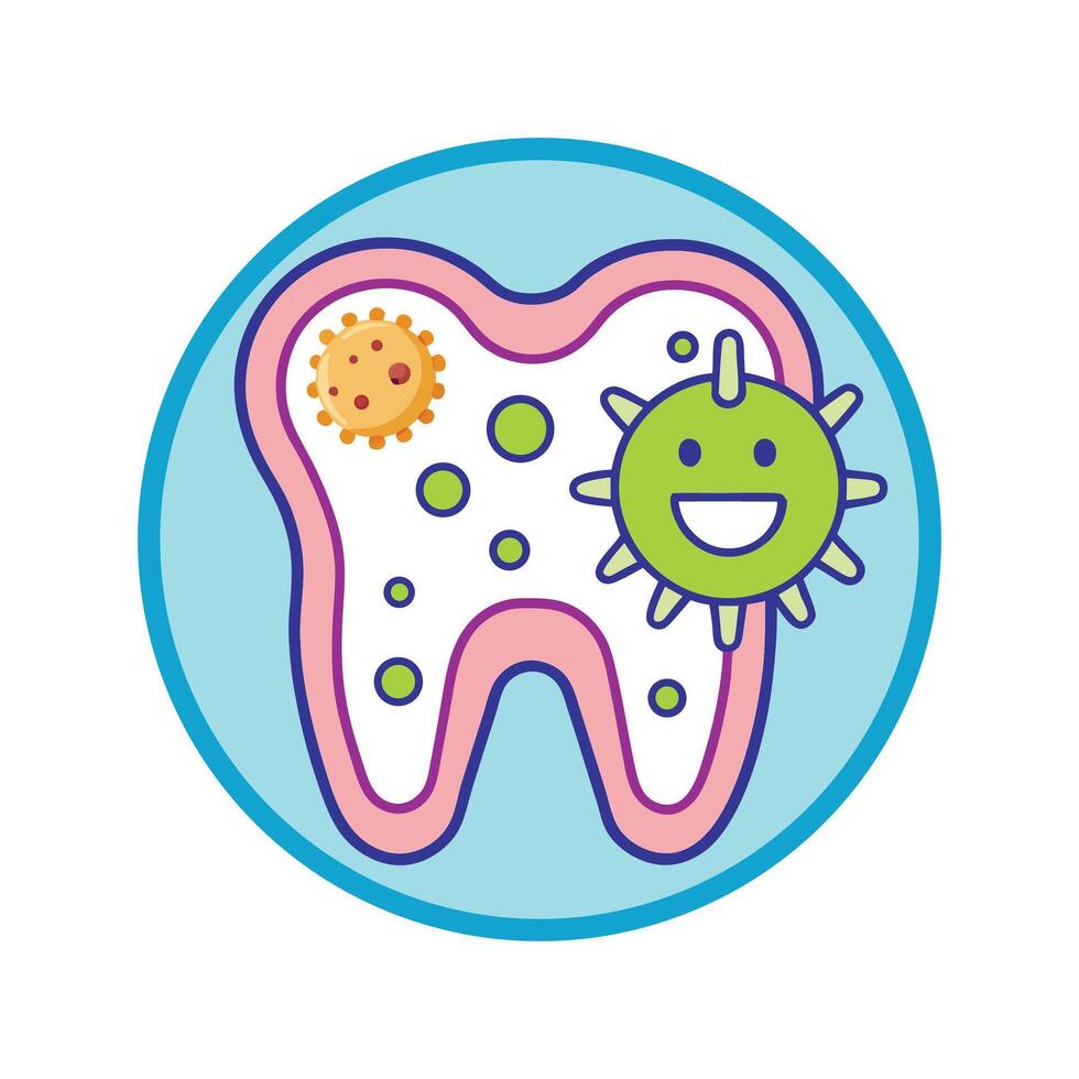 Bacteria Causing Dental Plaque and Tooth Decay vector