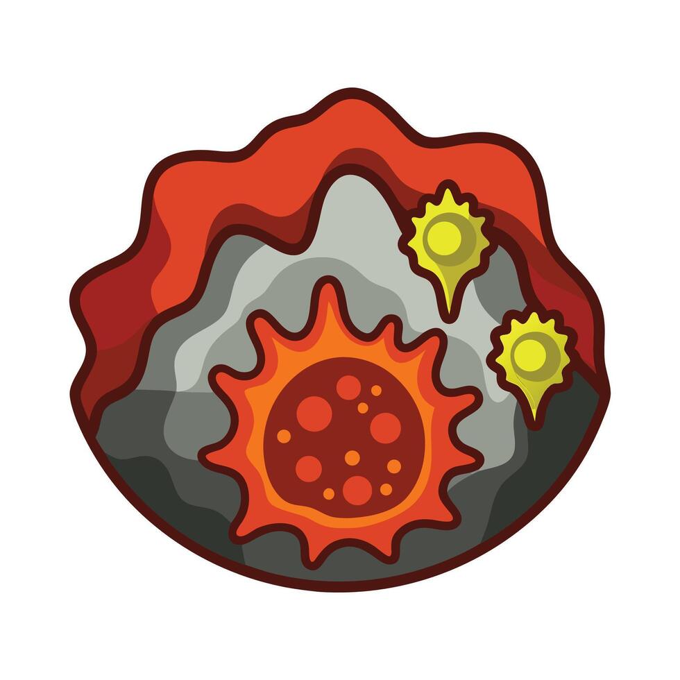 Illustration of Bacteria Found in Volcanic Caves vector