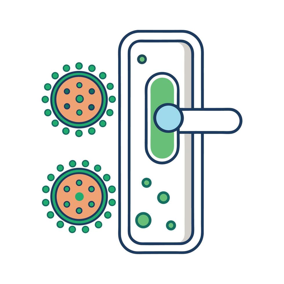 Bacteria Discovered on Public Restroom Door Handles vector