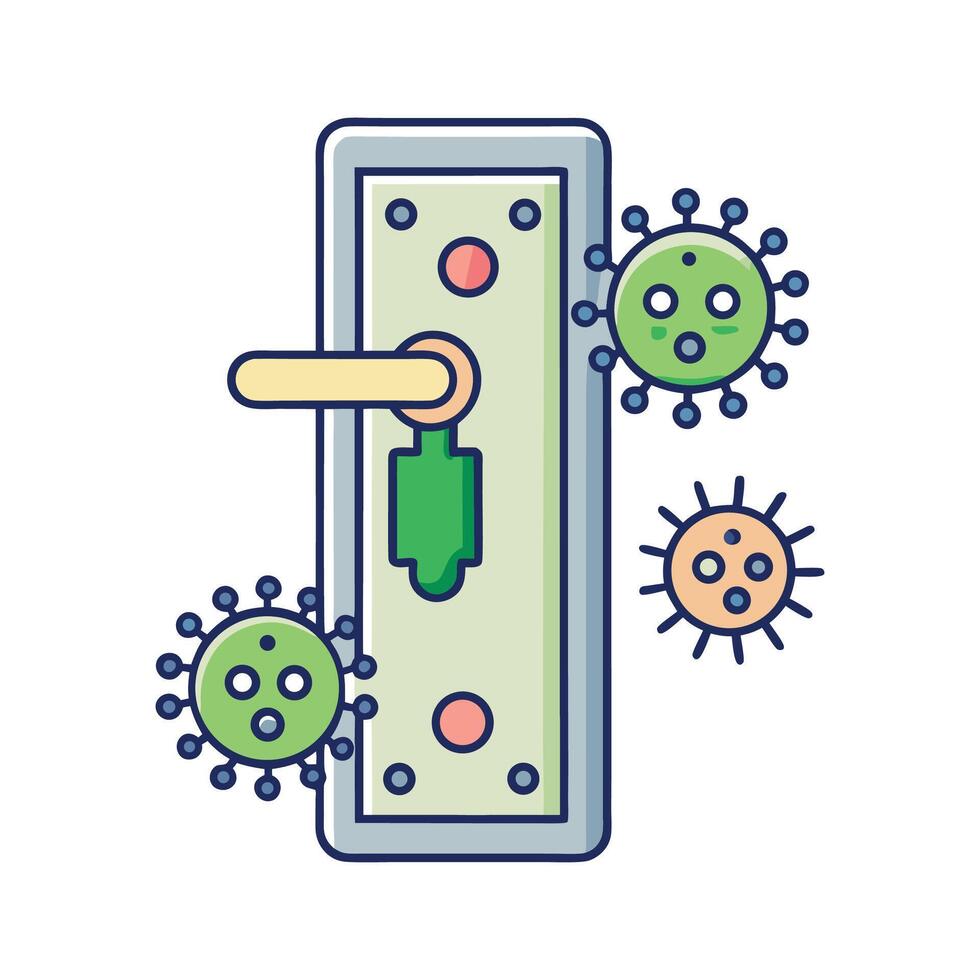 Bacterial Presence on Public Restroom Door Handles vector