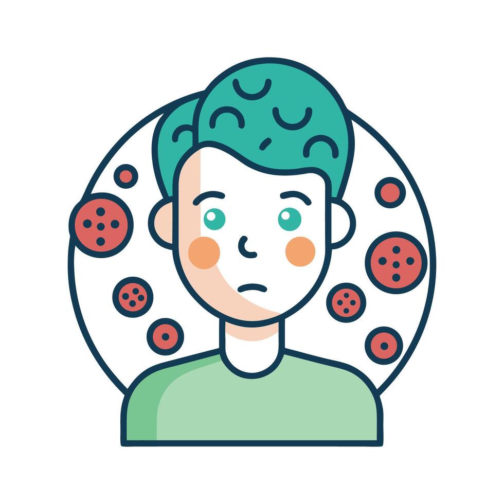 Bacteria in Hair Follicles Causing Acne vector