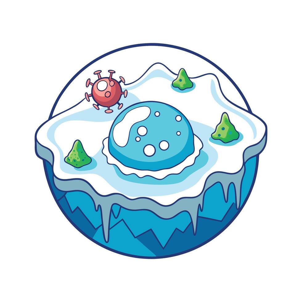 Bacteria in Extreme Cold Arctic Ice vector