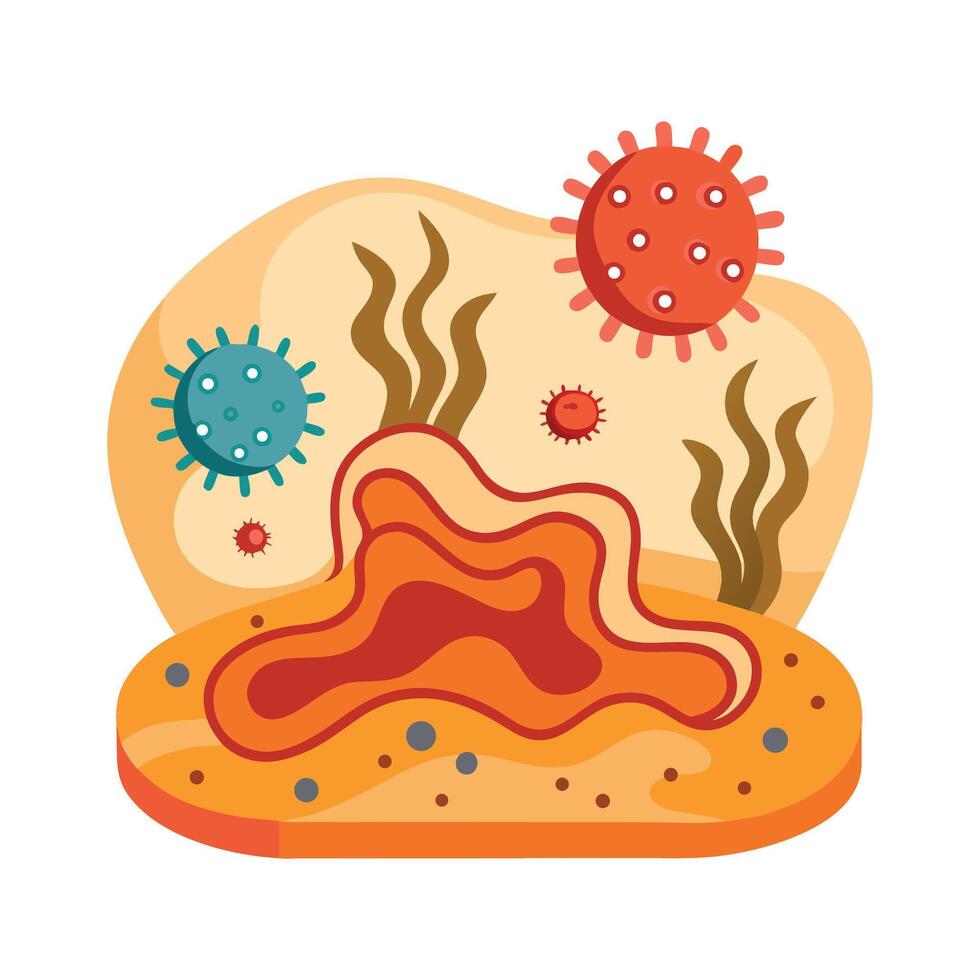 Bacteria Risks in Hot Desert Sands vector