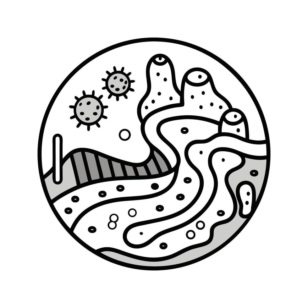 Surviving Bacteria in Acid Mine Water Conditions vector