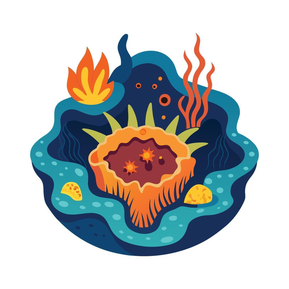 Microbial Communities in Deep Sea Hydrothermal Vents vector