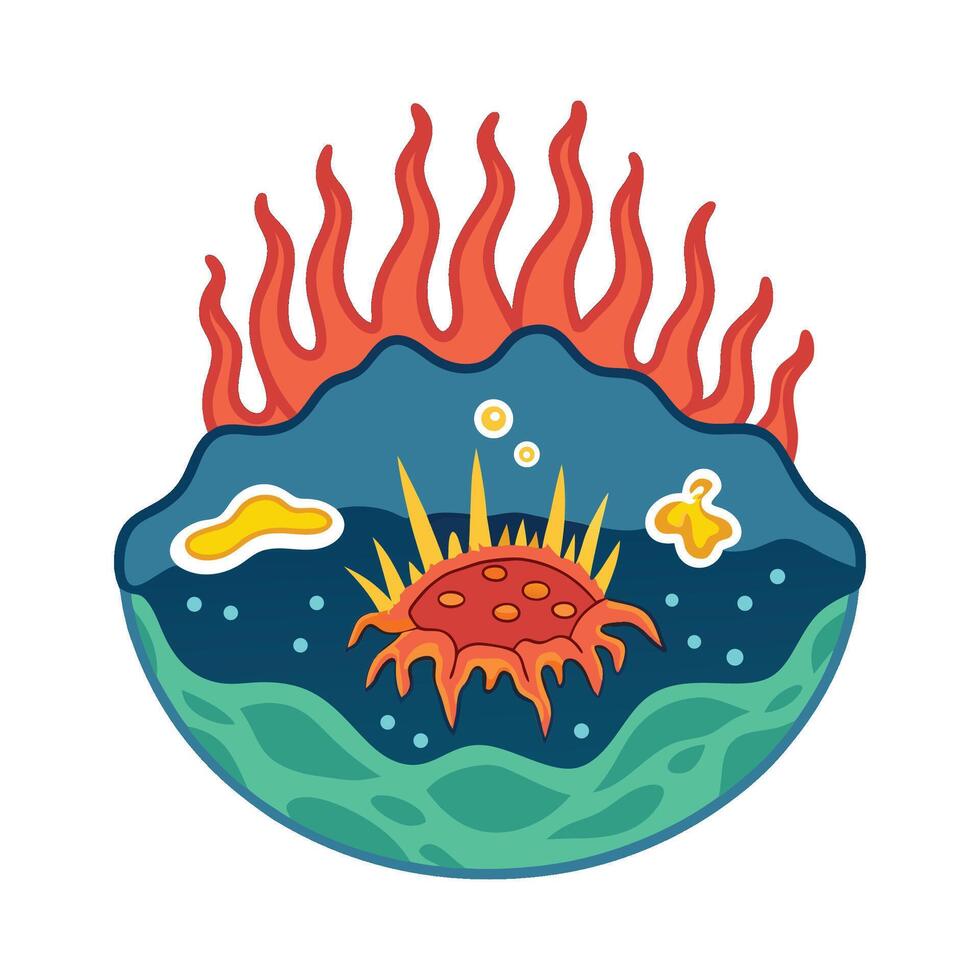 Life Forms Residing in Deep Sea Hydrothermal Vents vector