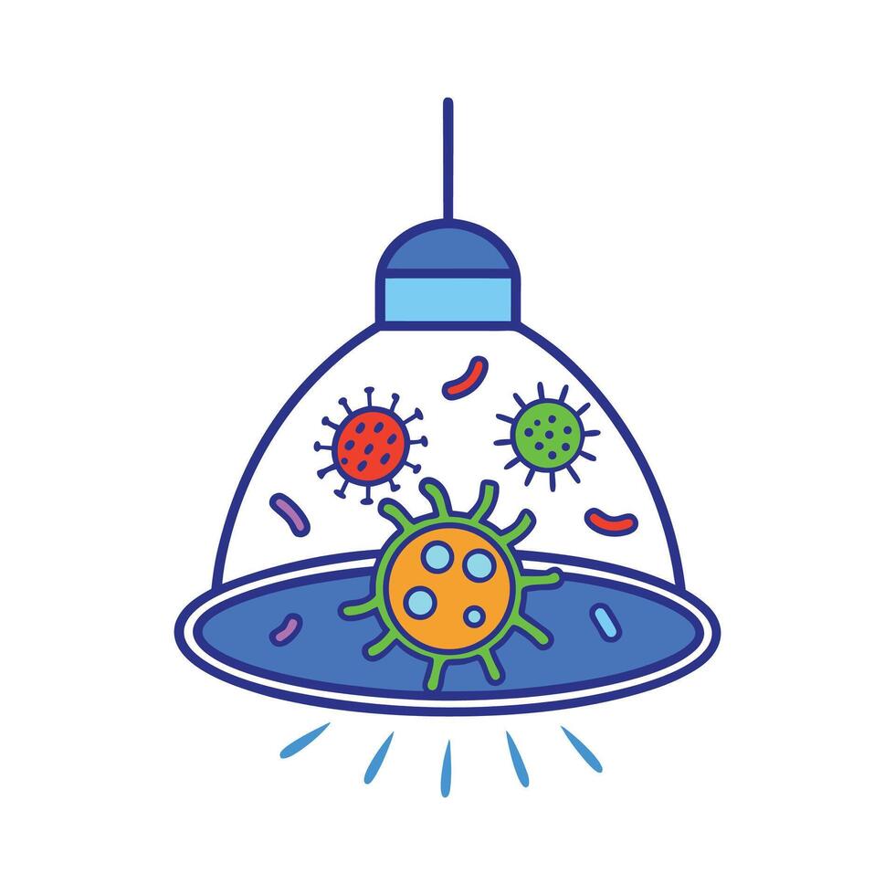 Bacteria Found on Ceiling Light Fixtures of Homes vector