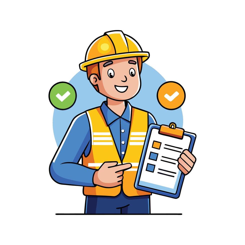 Dedicated Worker Using Clipboard for Project Management vector