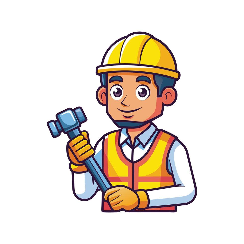 Worker Skillfully Using Pipe Wrench for Projects vector