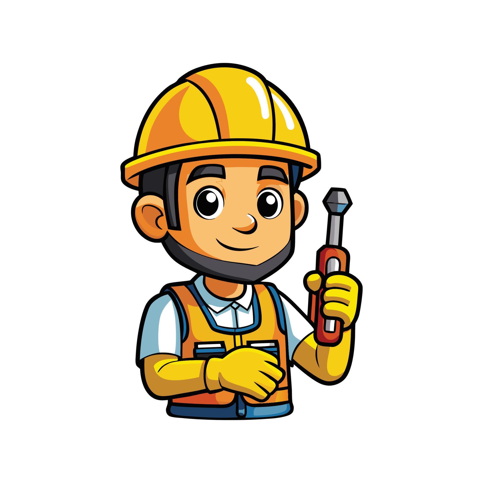 Worker Demonstrating Screwdriver Usage 59204025 Vector Art at Vecteezy