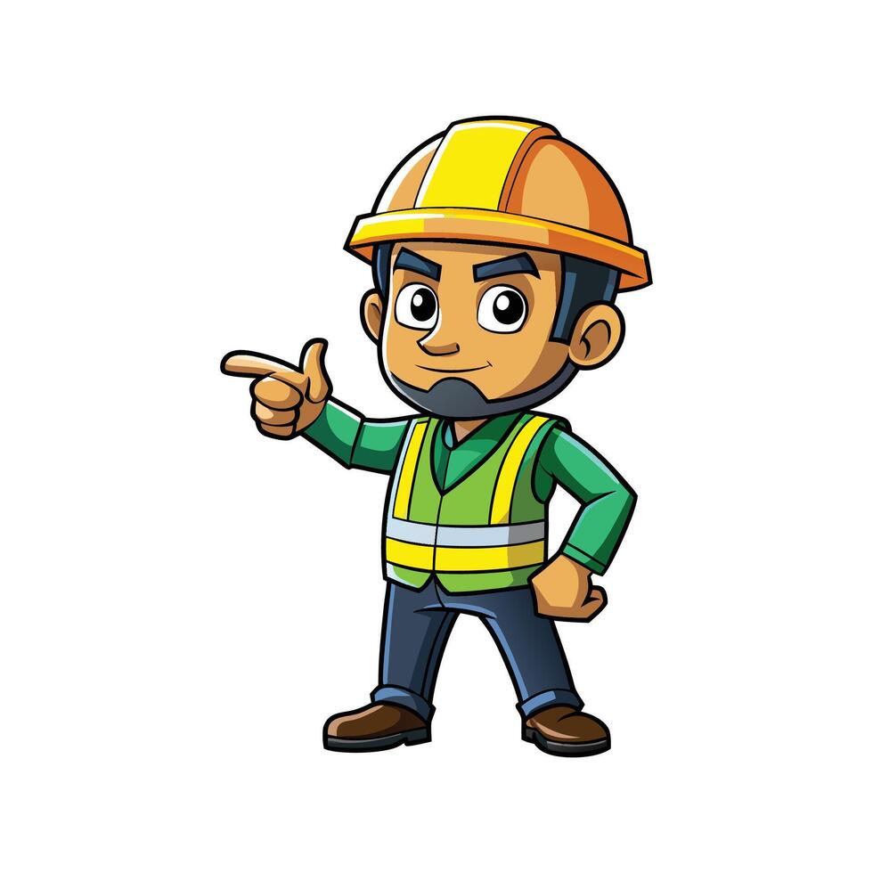 Hardworking Worker Showing the Way vector