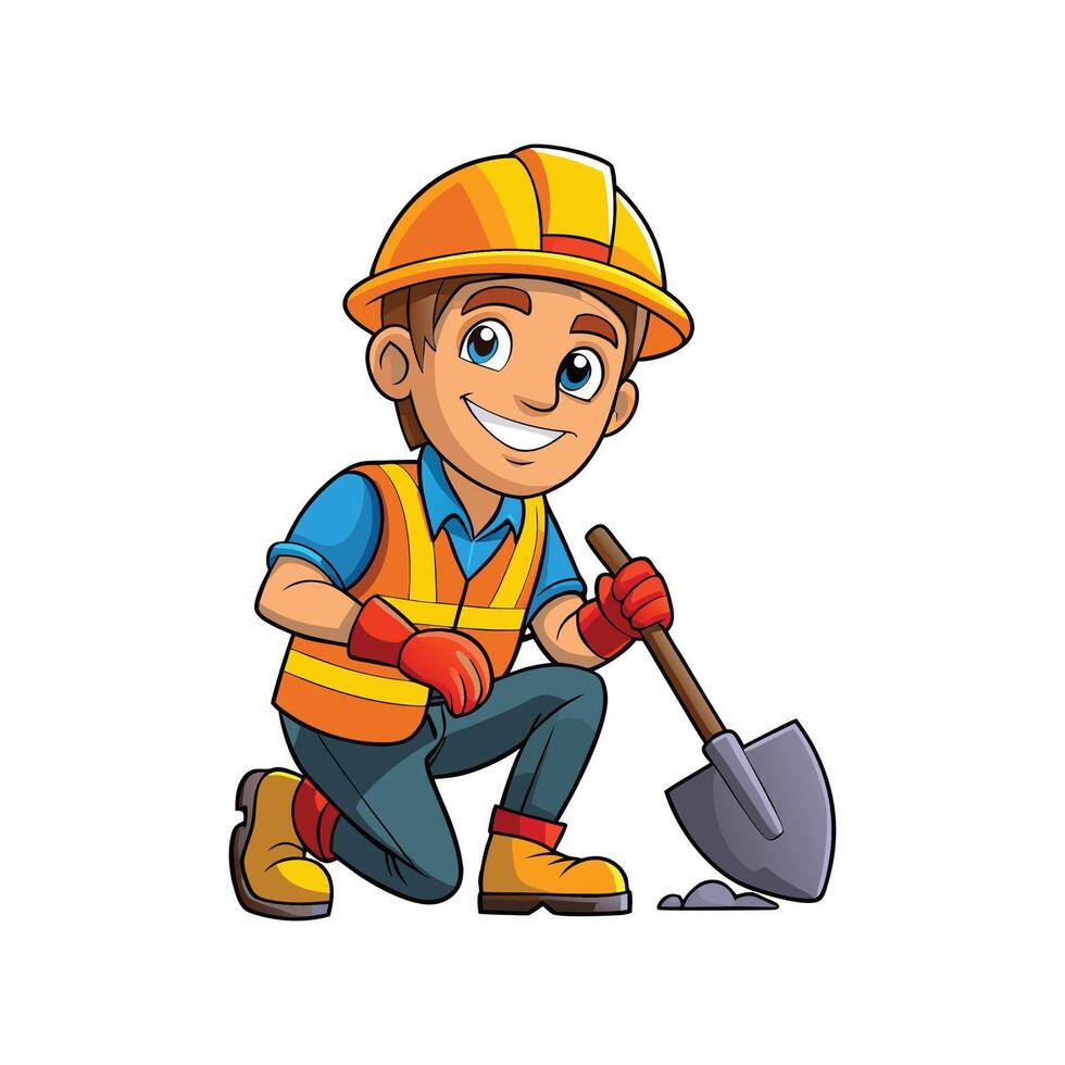 Hardworking Worker Finding Joy While Working vector