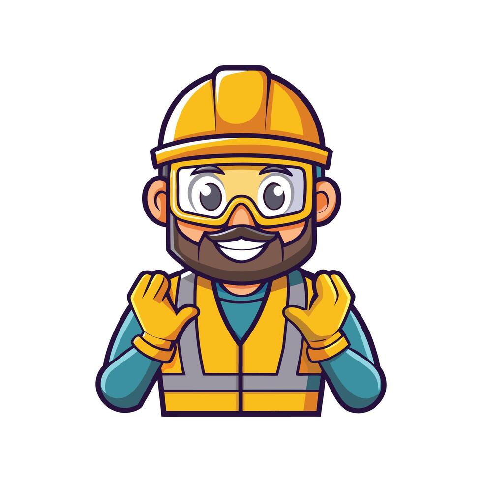 Cartoon of Worker with Safety Goggles vector