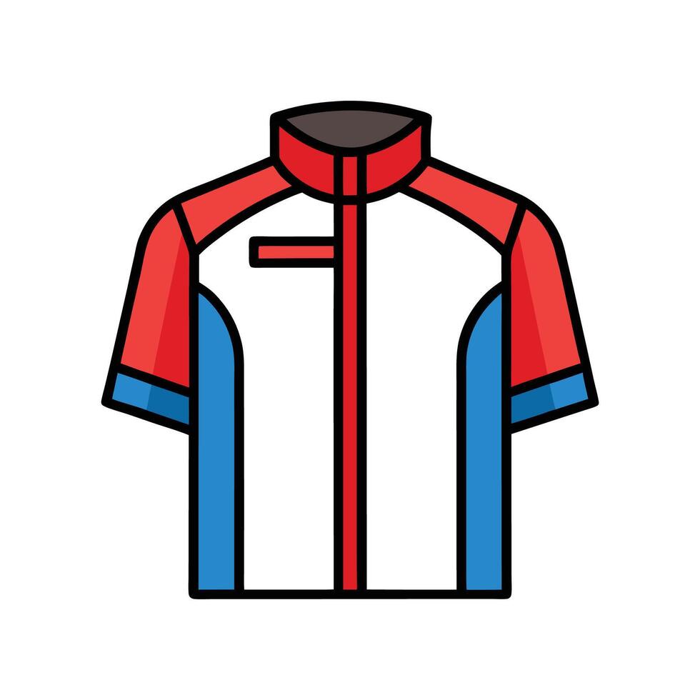 Unique Bold Outline of Zippered Moto Shirt Art vector