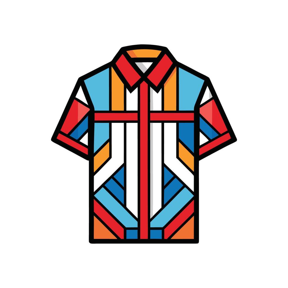 Trendy Geometric Pattern Shirt Illustration vector