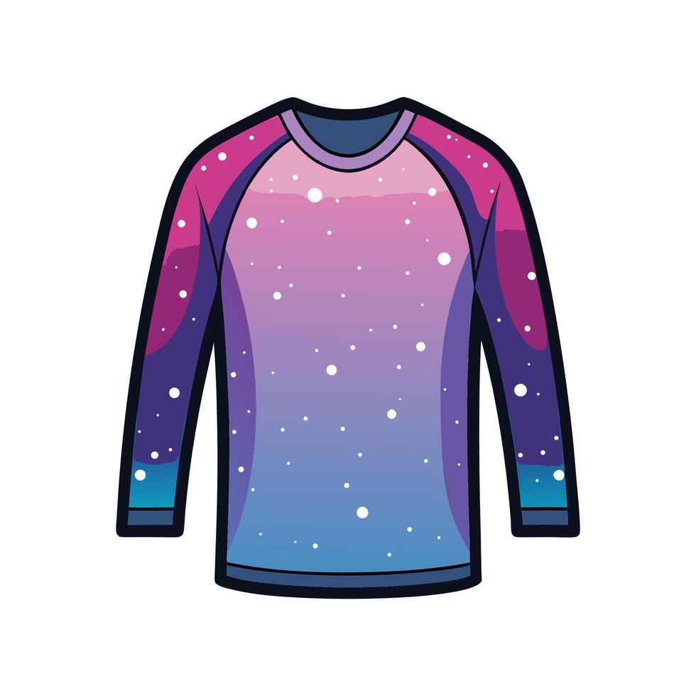 Chic Galaxy Print Long Sleeve Design vector