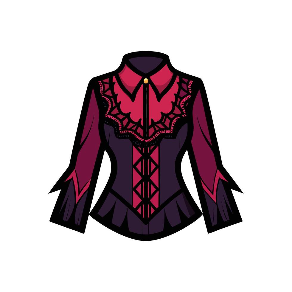 Chic Gothic Dark Lace Blouse Design vector