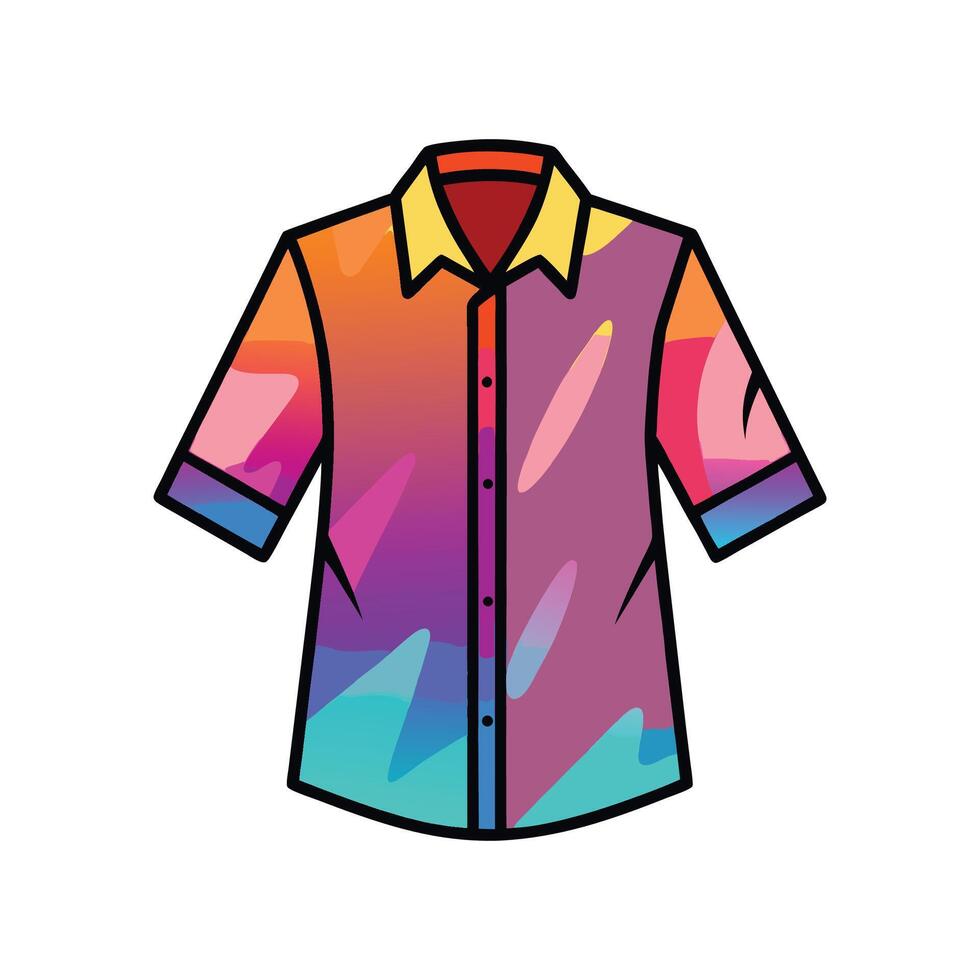Trendy Gradient Tie Dye Shirt Illustration vector