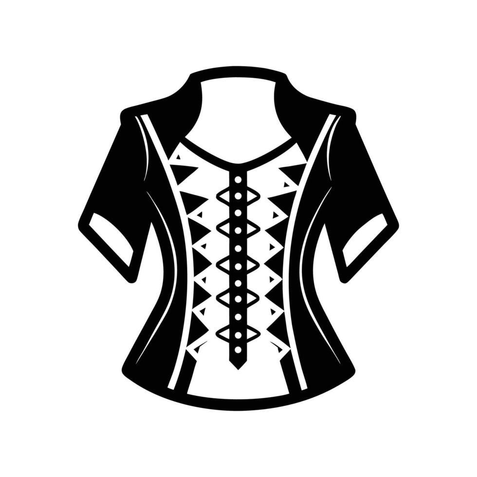 Chic Gothic Lace Up Shirt Design vector