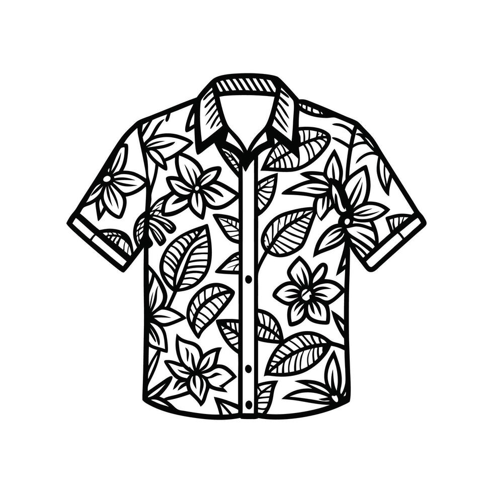 Chic Hawaiian Print Shirt Design vector