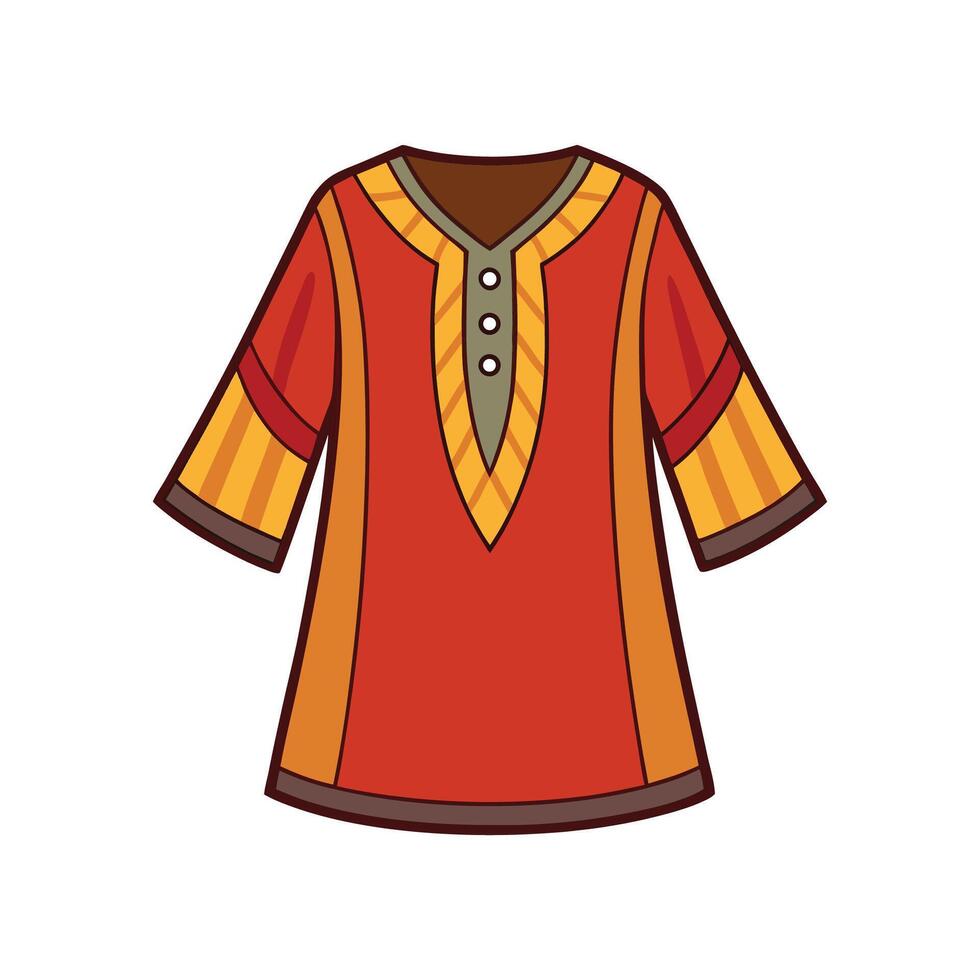 Unique Loose Fit Boho Tunic Art vector